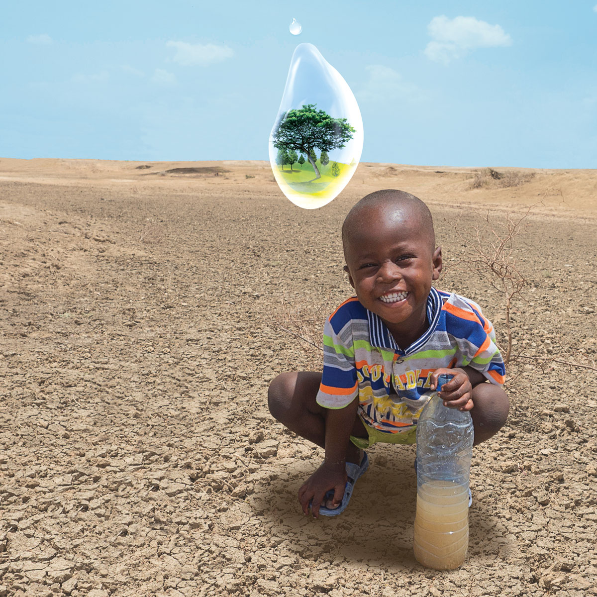 temiz olmayan su içmek zorunda kalan afrikalı çocuk